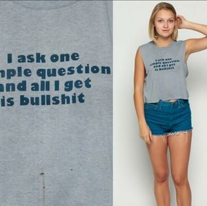 Vintage 80s crop top bartender sarcastic